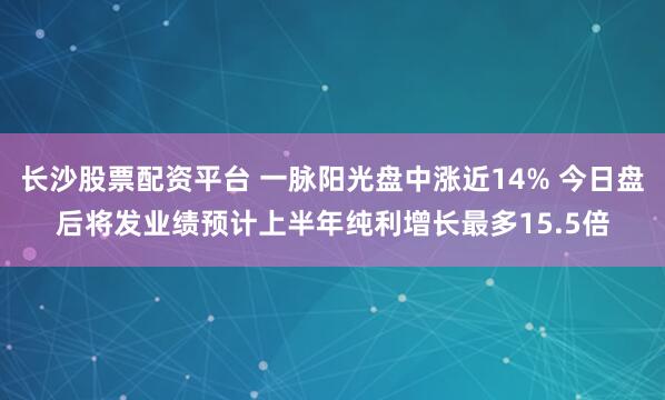 长沙股票配资平台 一脉阳光盘中涨近14% 今日盘后将发业绩预计上半年纯利增长最多15.5倍